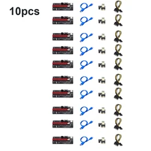 10pcs PCI-E pcie Riser 009S Express 1X 4x 8x 16x Extender PCI E USB Riser 006C Dual 6Pin Adapter Card SATA 15pin