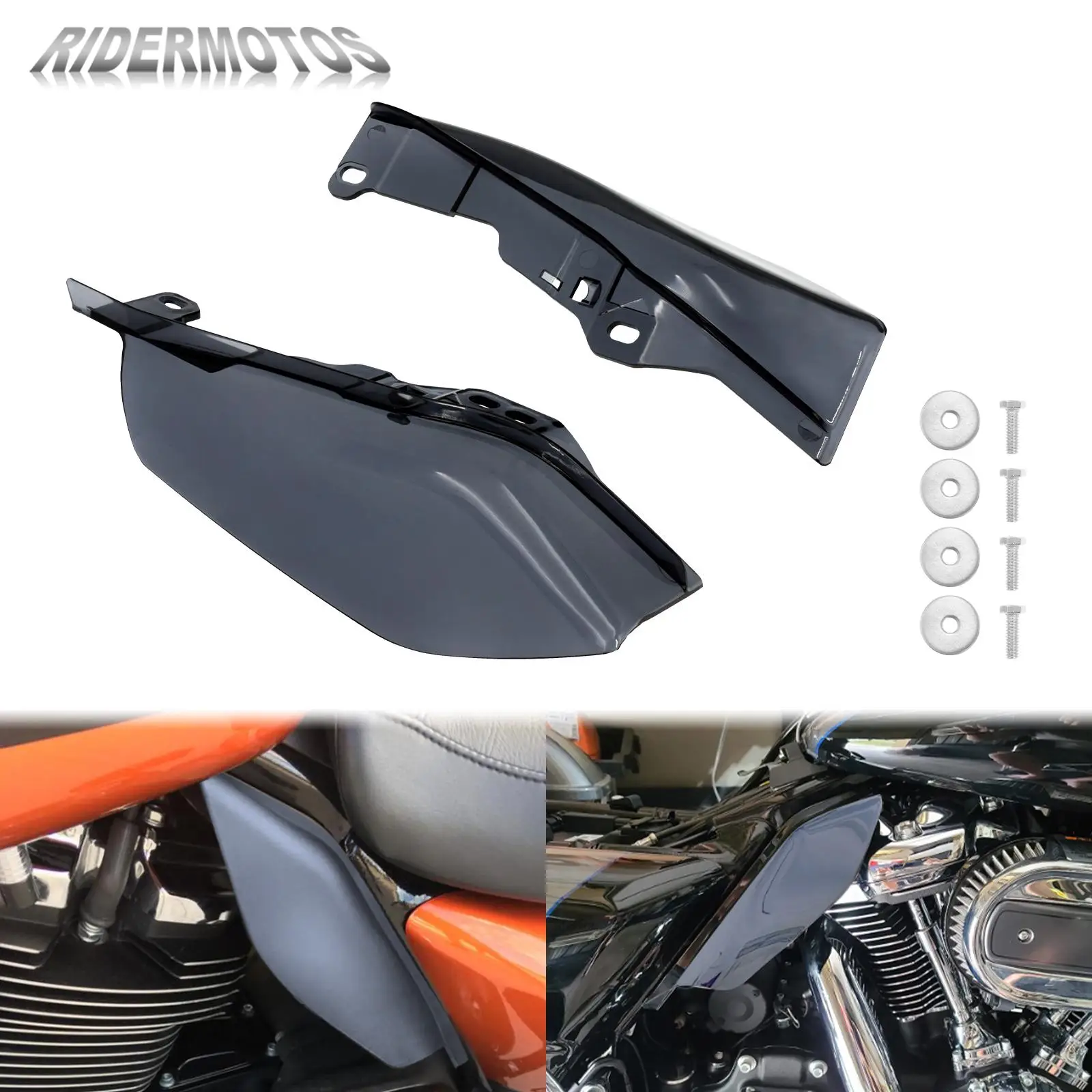 

2XMotorcycle Mid-Frame Air Heat Deflector For Harley Touring Electra Glide Street Road Glide CVO Limited FLHTKSE 2017-2019 2020