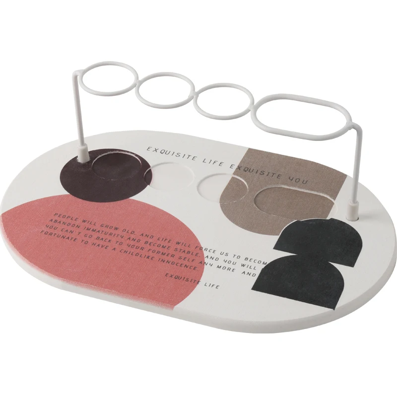 

Multi-function Diatom Mud Strong Absorbent Pad Washing Storage Rack Metal Four Position Rack