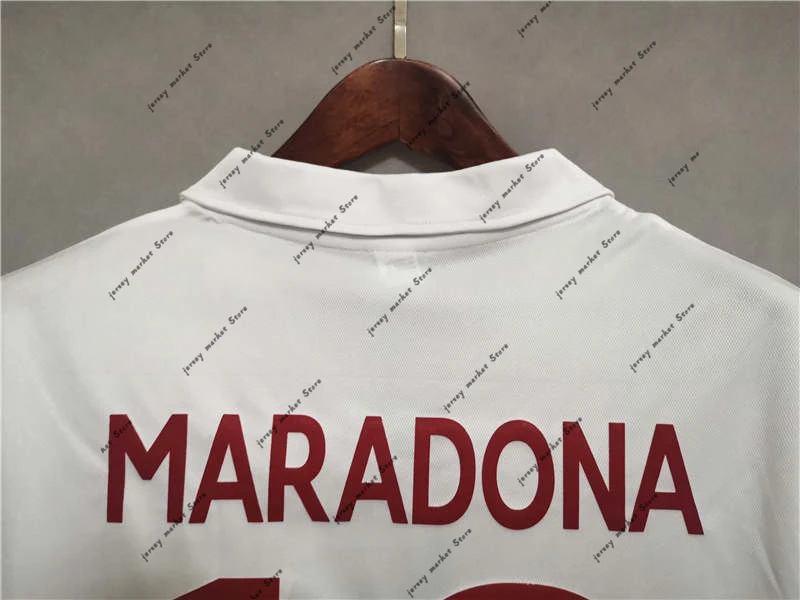 

camisetas de ftbol White Football shirt summer man short sleeve MARADONA 1982 away Retro soccer jersey