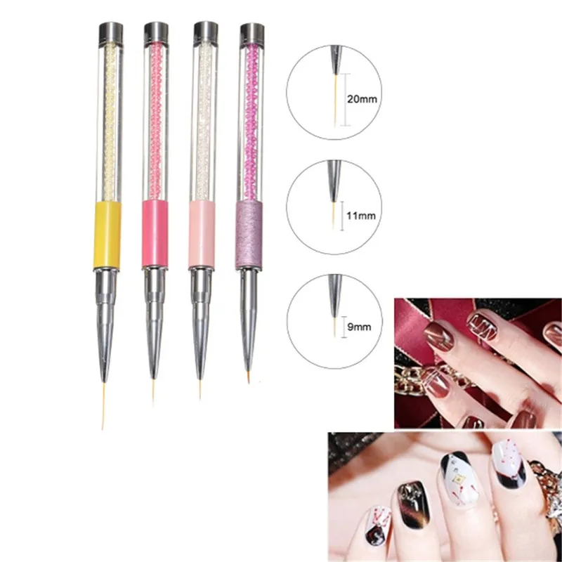

5/9/11 / 20MM Acrylic Beads Handle Nail Art Liner Brush French Lines Stripes Painting Drawing Pen Manicure Tools