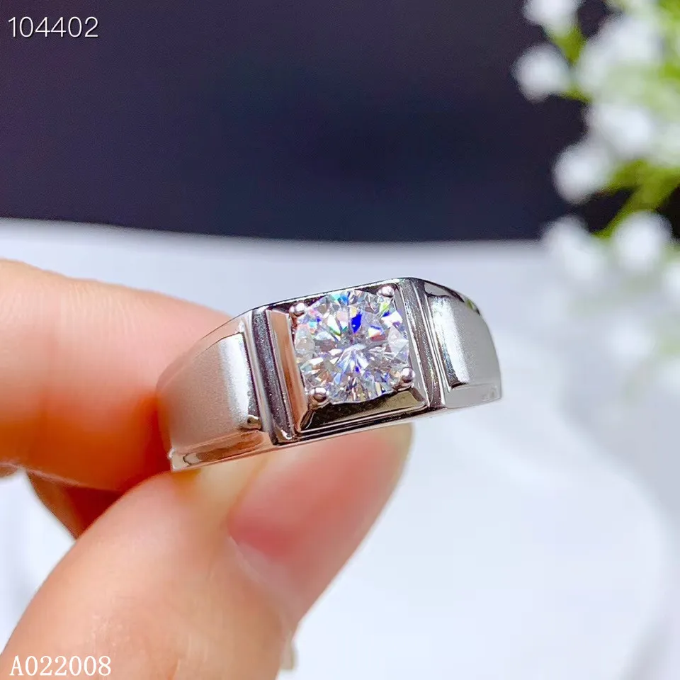 KJJEAXCMY fine jewelry 925 sterling silver inlaid Mosang Diamond gemstone men ring classic support detection hot selling