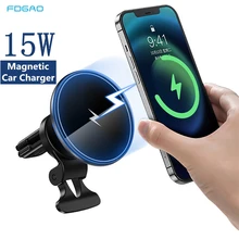 15W Automatic Magnetic Wireless Car Charger for iPhone 13 12 Pro Max Mini Air Vent Mount PD Qi Fast Charging Phone Holder Magnet