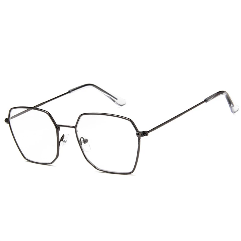 Новые Ретро полигон металлические обычные очки для женщин и мужчин прозрачные