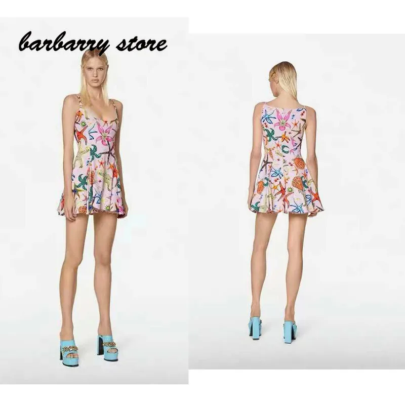 

Роскошная Брендовая женская юбка с мультяшным принтом 2021, модное темпераментное платье на бретелях, облегающая пикантная трапециевидная ю...