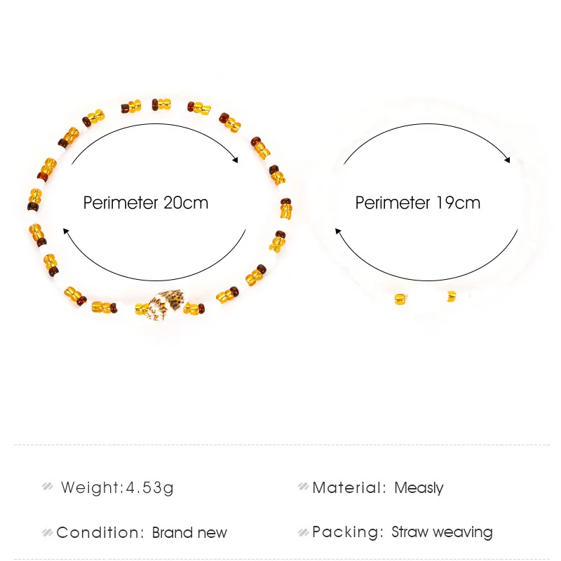 2 шт./компл. крошечная нить с каменными бусинами браслеты подвеской в виде ракушек