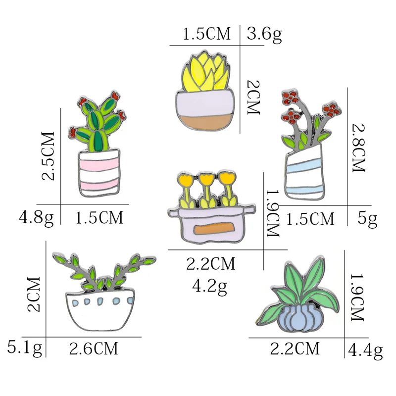 Креативная модная металлическая эмалированная брошь в виде вазы милая Цветочная