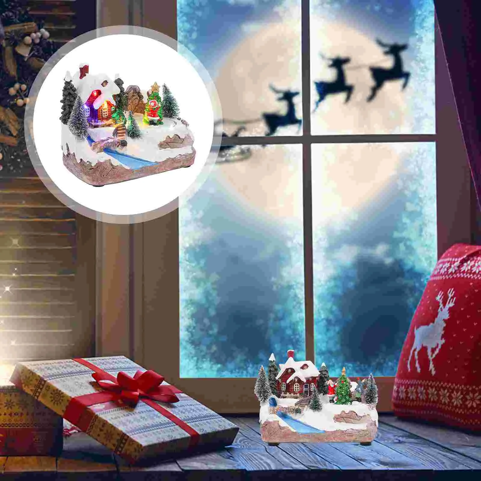 

1Pc LED Glowing House Decor Xmas Party Luminous Ornament Desktop Adornment