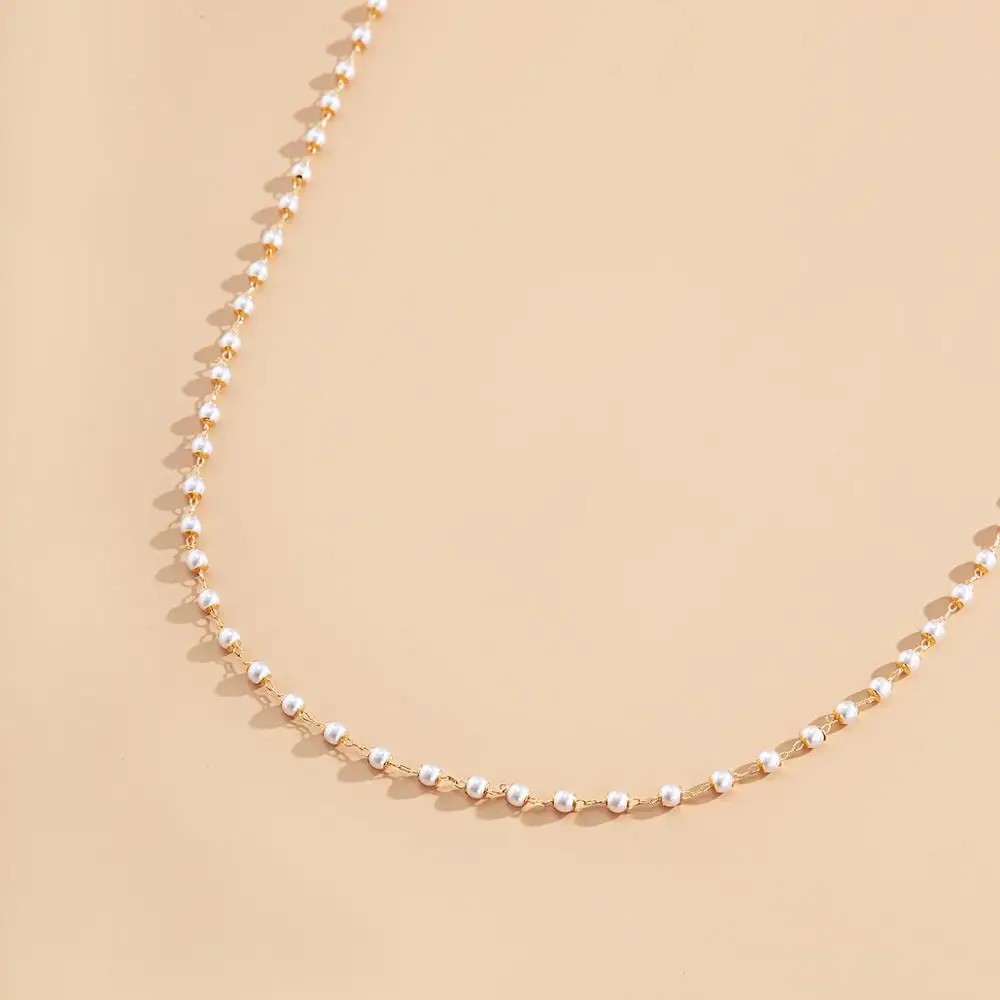 

IngeSight.Z Simple Minimalist Gold Color Bead Chain Mask Chain Necklaces Women Long Necklaces Neck Jewelry Gift for the New Year