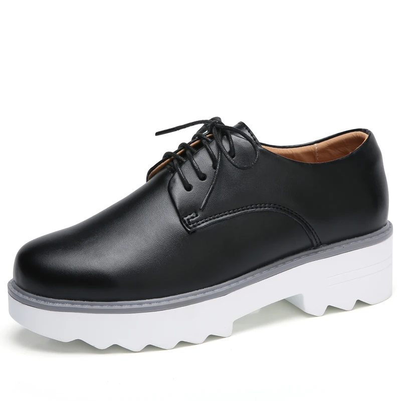 Туфли-оксфорды женские из натуральной кожи повседневная обувь на плоской