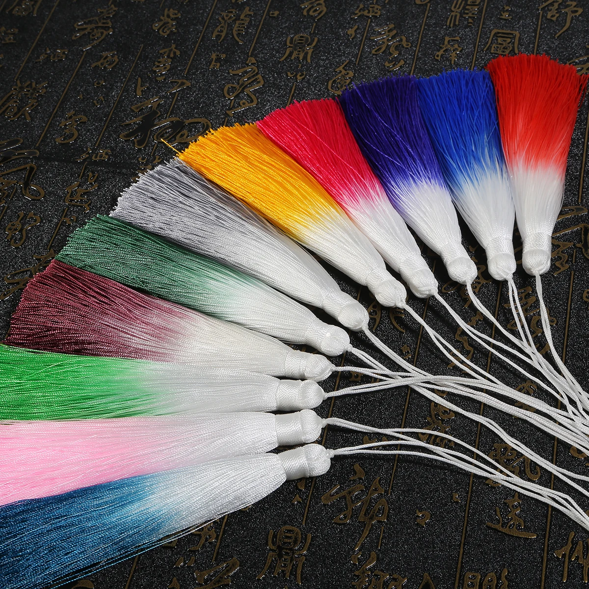 Шелковая кисточка ручная градиентного цвета бахрома для занавесок занавеска с