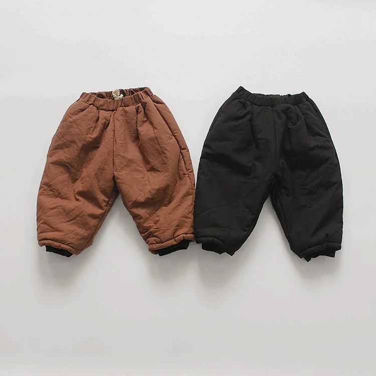 

2 3 4 5 6 Years Girls Pants Winter Thicken Plus Velvet Harem Pants for Boys High Quality Elastic Waist Casual Toddler Baby Pants