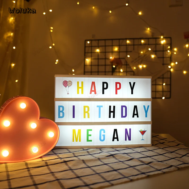 Ночник бокс лампа с буквами картами и светодиодной подсветильник кой