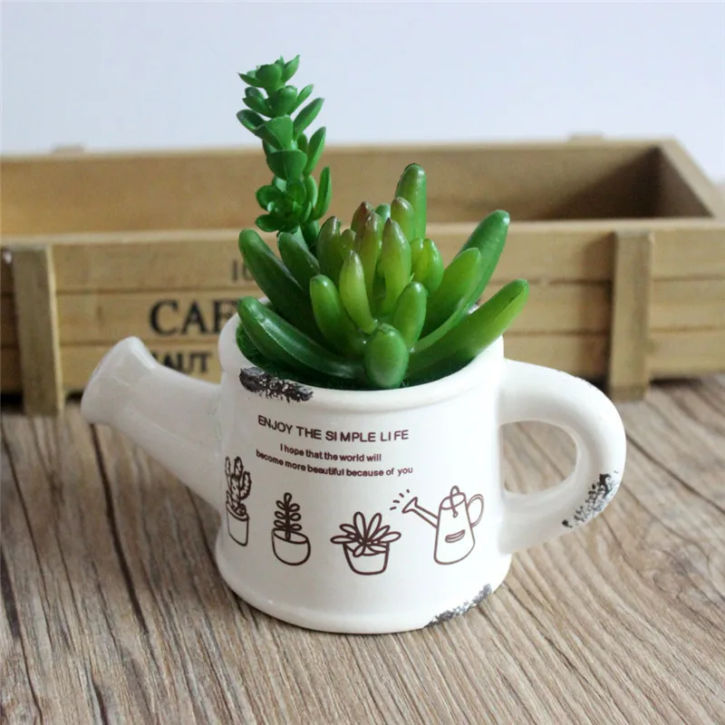 

Small Kettle Succulents Potted Plants Home Office Desktop Decoration Potted Barbed Small Aloe Vera Lotus Core Flower Combination