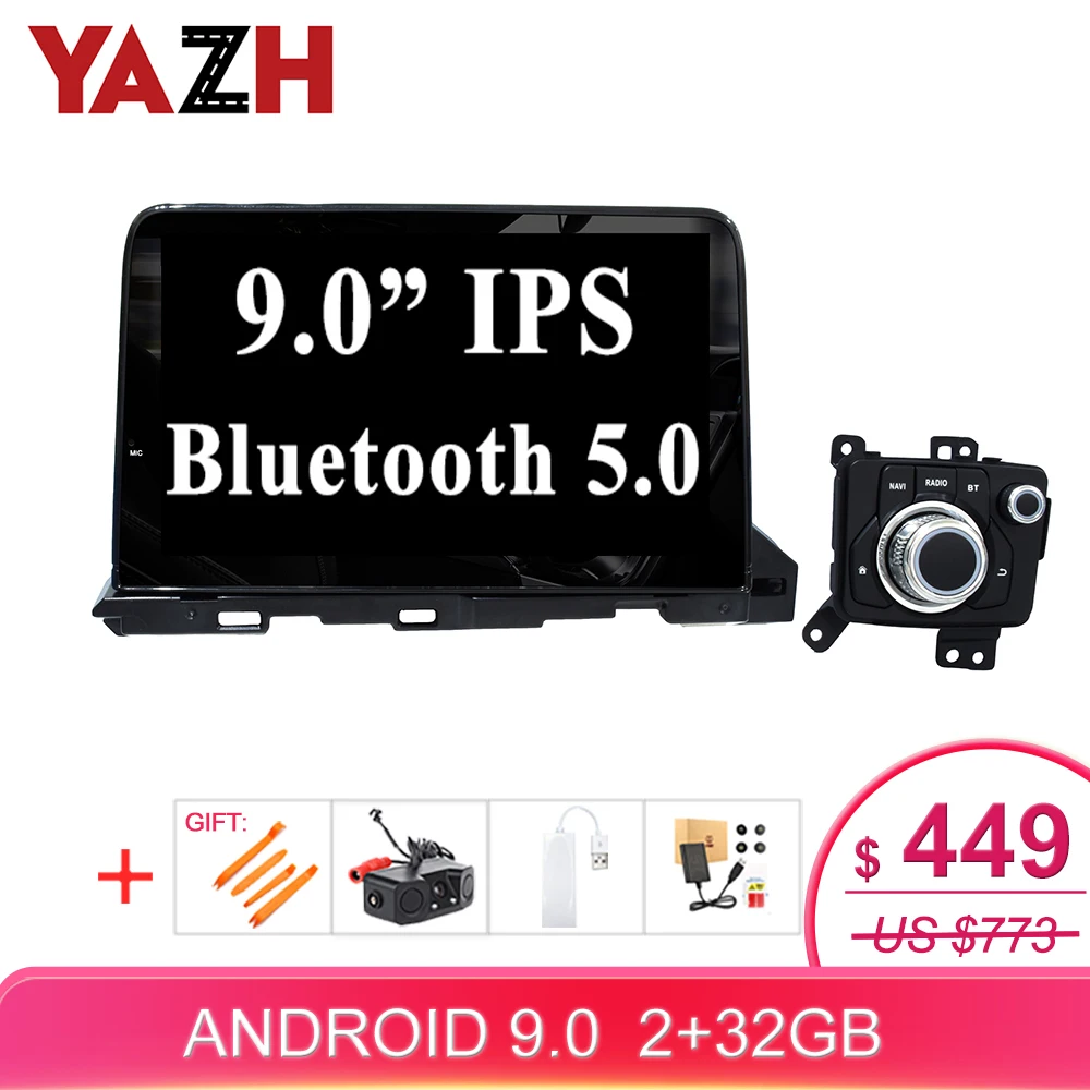 YAZH 9 0 &quotIPS Android Pie Auto Radio Playe для Mazda 6/ Atenza 2019 с SWC /4K видео/Встроенный зеркальный канал