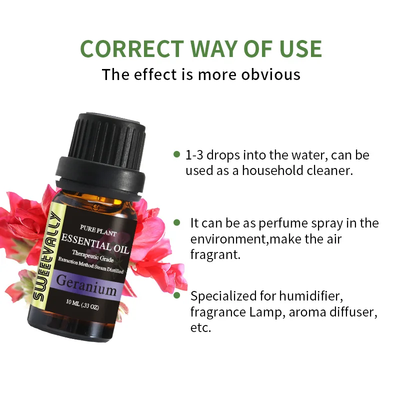 Распылители для ароматерапии Sweetvally чистые эфирные масла из герани органический