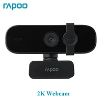 original rapoo c280 webcam 2k hd with usb2 0 with mic rotatable cameras for live broadcast video calling conference with cover