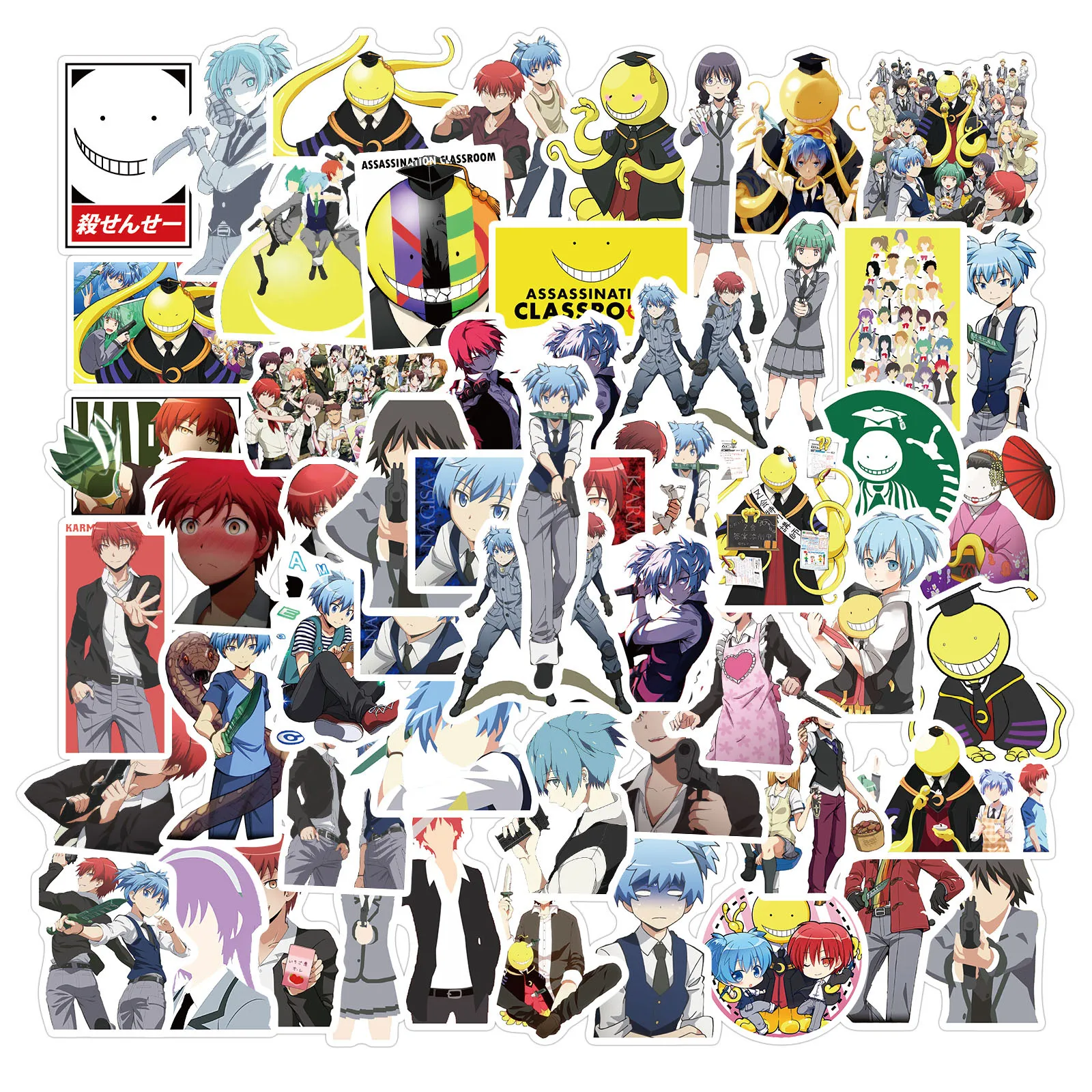 Наклейки на класс убийц Ansatsu Kyoushitsu Koro Sensei 10/50 шт. | Игрушки и хобби