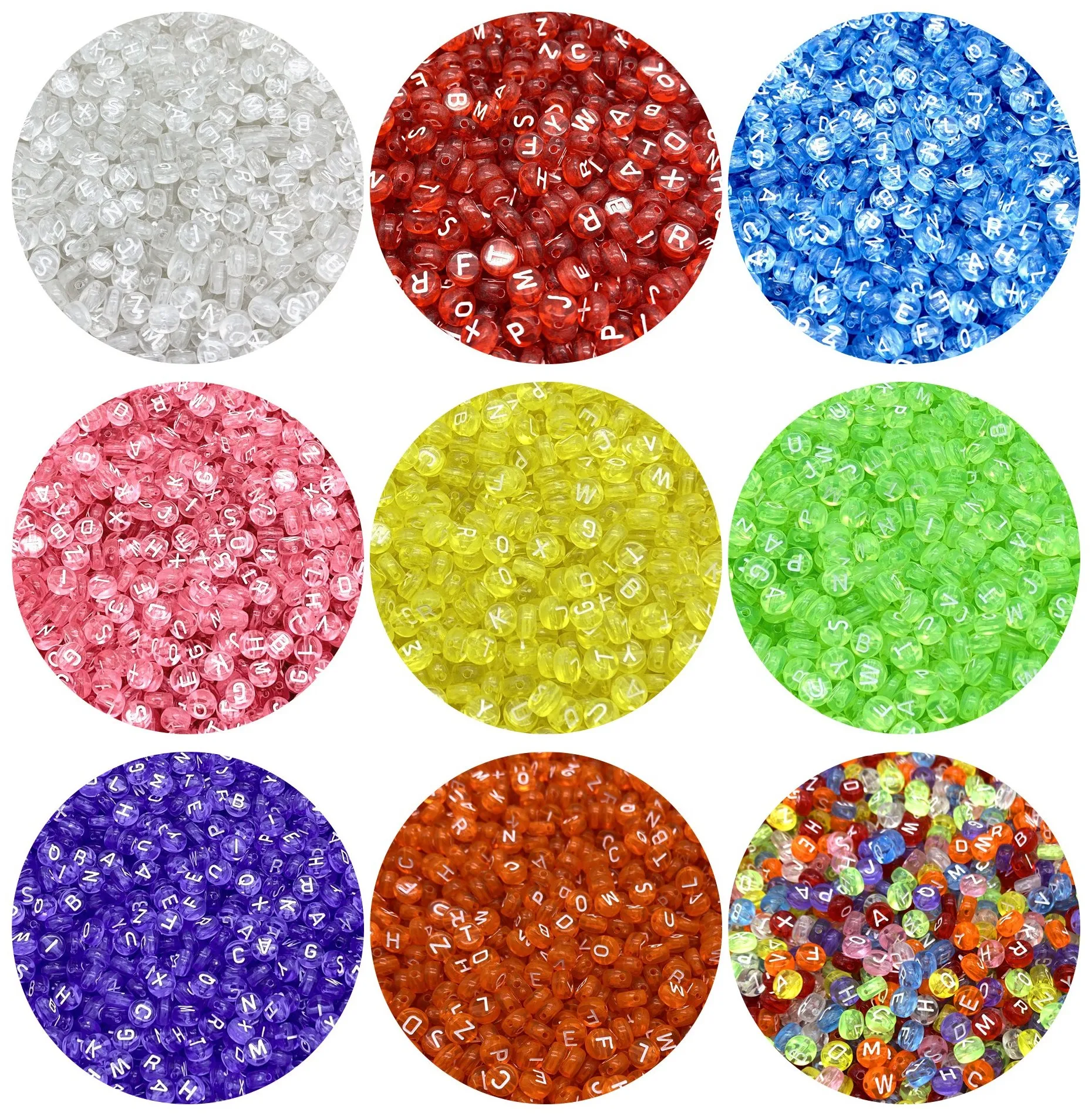 100 шт. 7x4 мм Серебряные украшения в виде букв из цветной микс Овальный Форма 26