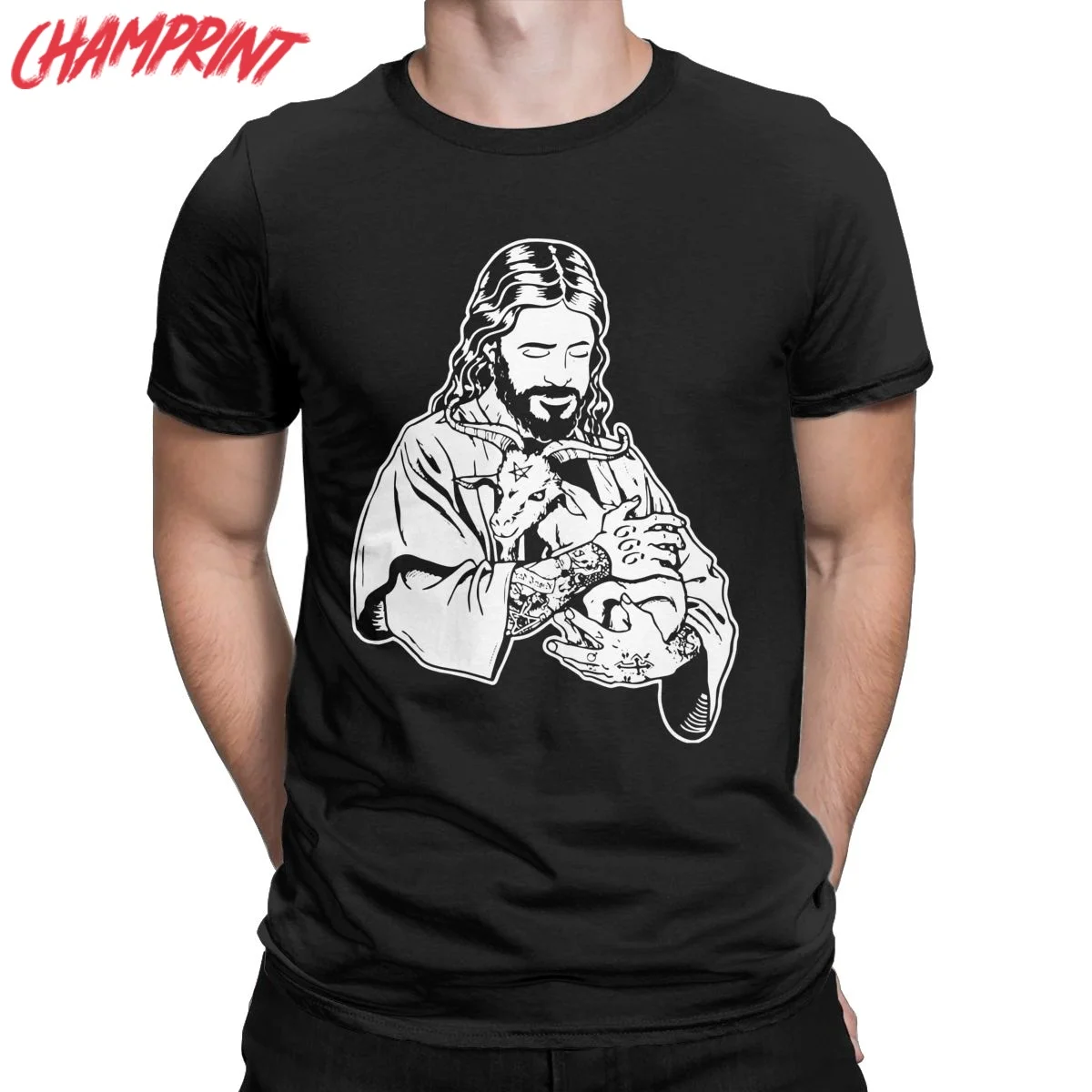 Мужская футболка из натурального хлопка с принтом Иисуса | одежда
