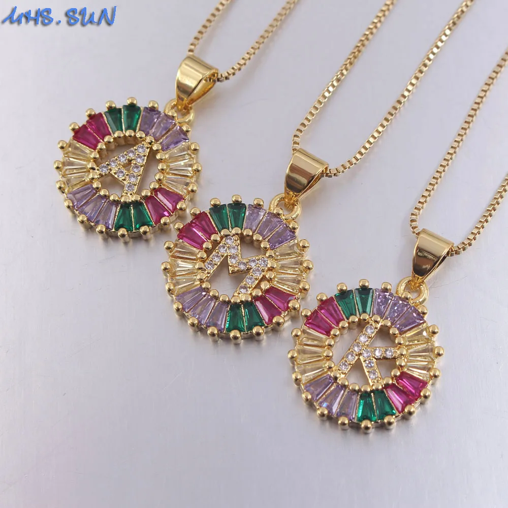 MHS.SUN красочная мозаика AAA CZ подвеска ожерелье для женщин и девушек