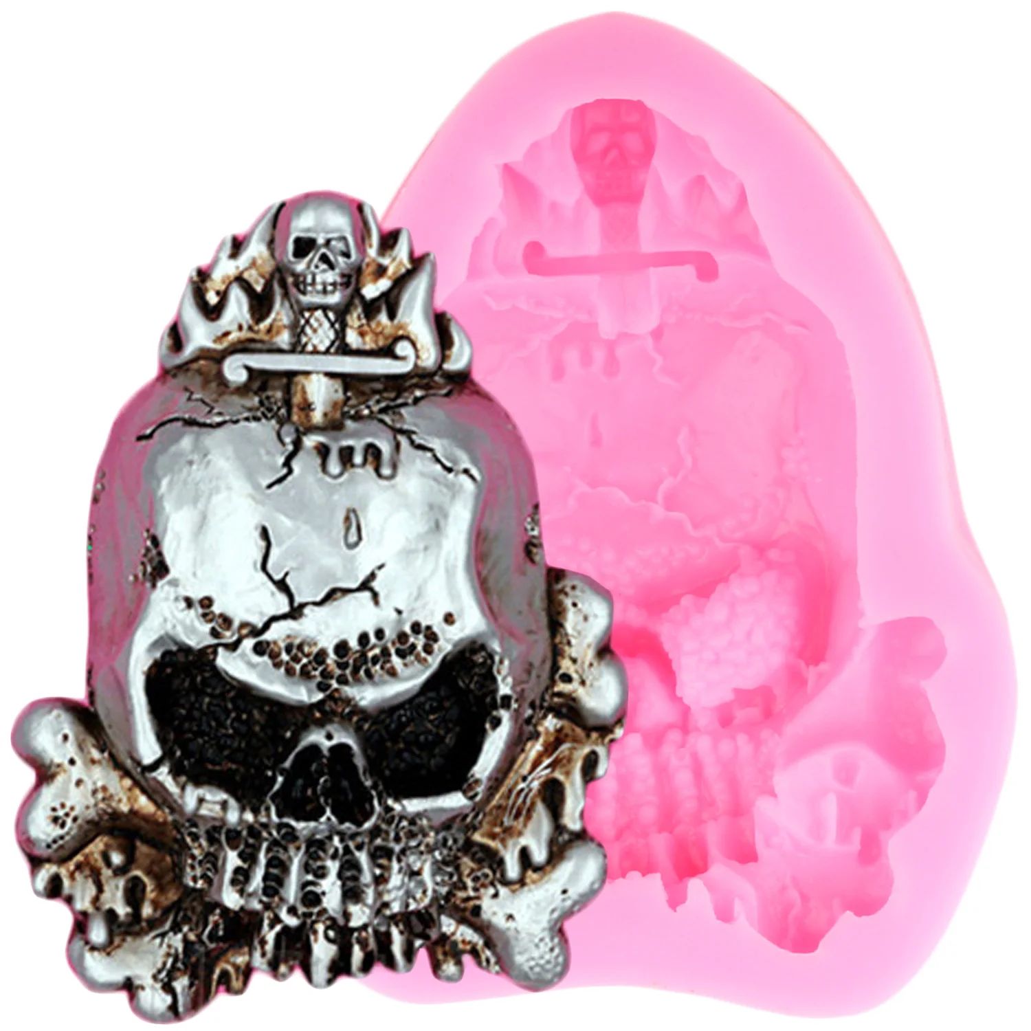 Хэллоуин Череп Змея силиконовые формы для мытья смолы лампы в форме свечи