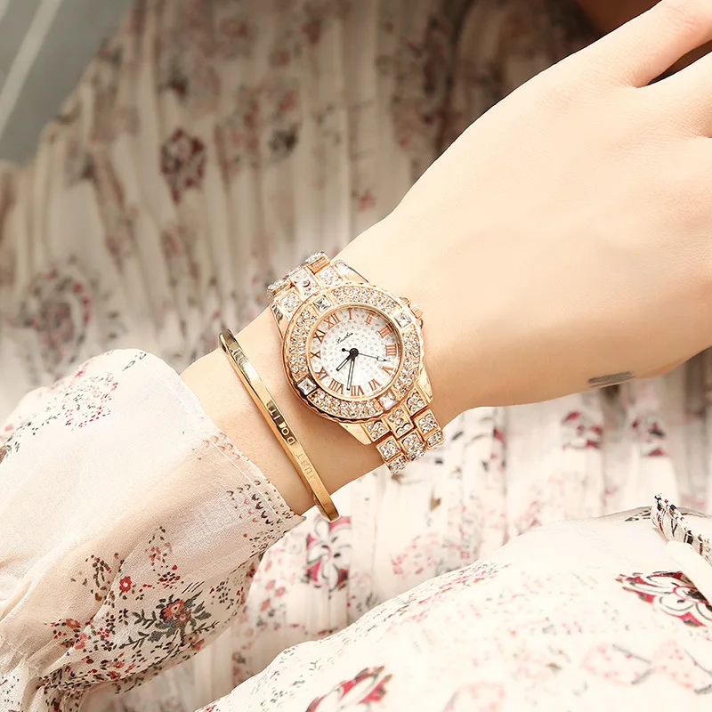 Montre femme, новинка, женские часы, стразы, женский браслет, наручные часы, женские модные часы, женские аналоговые кварцевые часы из сплава, BM207
