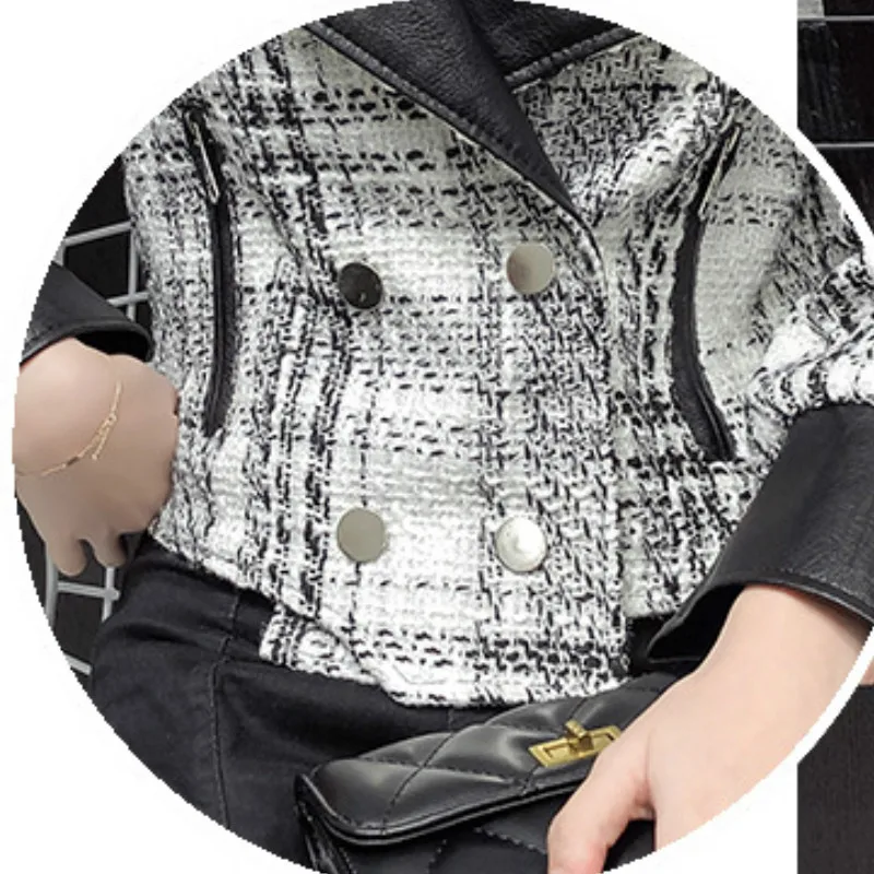 

Autumn and winter new small fragrance short jacket Korean ladies all-match leather jacket tops fashion baseball uniform women