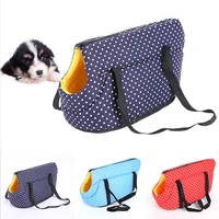 polka dot print pet dog carrier sling winter warm cat carrier outdoor travel small dog shoulder bag for chihuahua sl