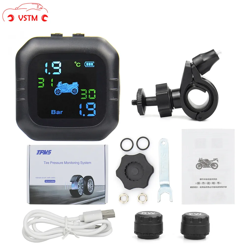 Новейший мотоцикл TPMS давление в шинах беспроводной монитор внешние датчики давления