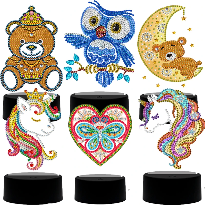 

New Design 7 Colors Available Table Lamp LED 5D DIY Diamond Painting Night Light Diamond Mosaic Embroidery Cross Stitch Home Dec