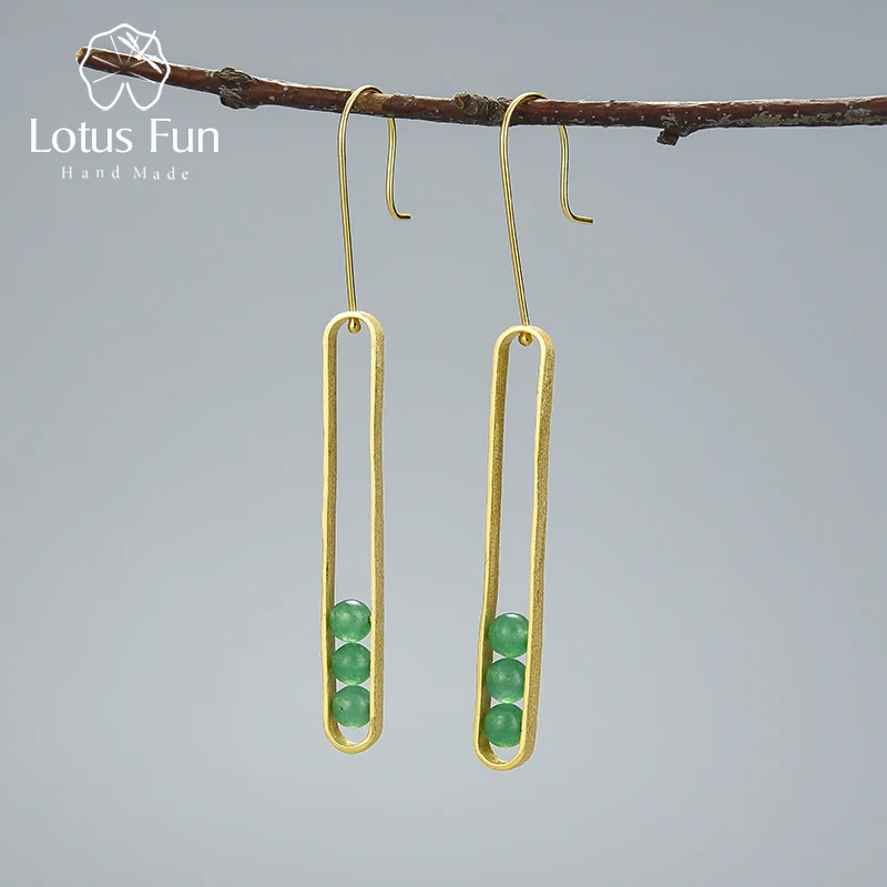 Женские эллиптические серьги-подвески Lotus Fun длинные серьги из настоящего