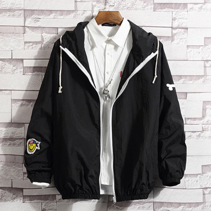 Куртка бомбер большого размера мужская повседневная весенне летняя куртка в