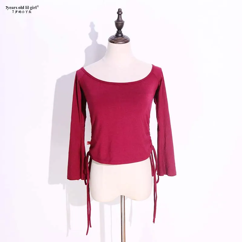 Длинные профессиональные рубашки из модала с рукавами для танца живота женская