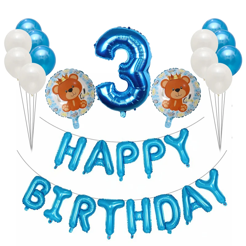 16 шт./лот плюшевый медведь воздушный шарик из фольги в форме мультфильма