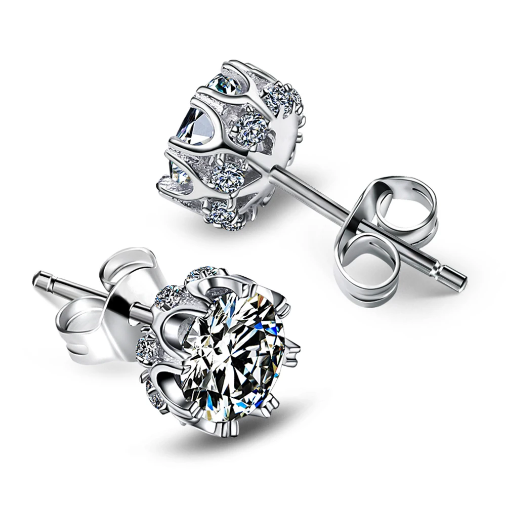 New Look Luxury Heart Stud Earrings AAA Cubic Zirconia Small Earring Free Allergy Lead vintage jewelry | Украшения и аксессуары
