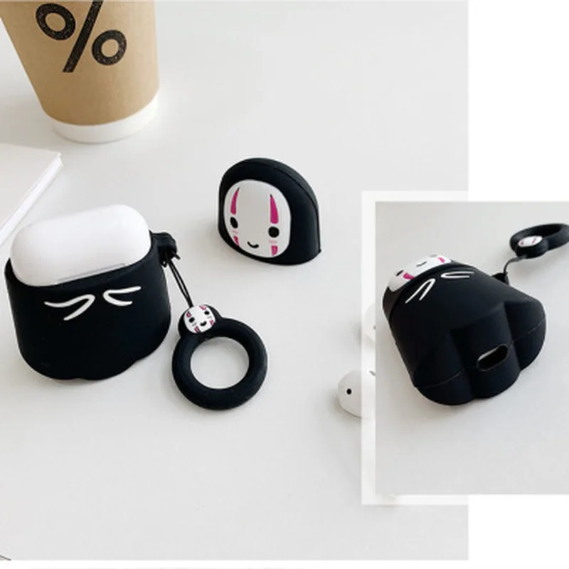 Чехол для наушников Airpods 2 силиконовый милый мультяшный защитный чехол без лица