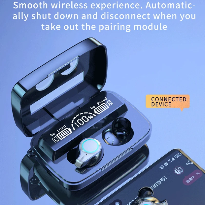 

M918 Bluetooth Earphones V5.0 Wireless Headphones 9D Stereo Music Waterproof Earbuds with 3500MAh Long Battery Life