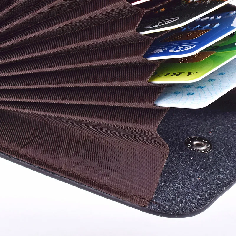 

Women Hasp Fashion Credit Card Case Purse Men Accordion Genuine Leather Card Holder Wallet Multi-card slot Housekeeper Card Bag