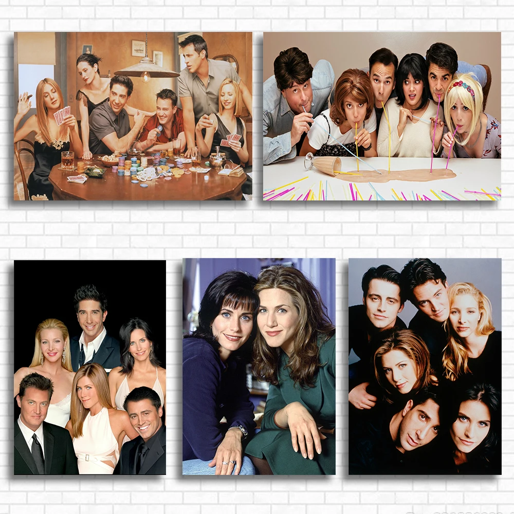 

USA TV Series Friends Posters Modern Style Poster White Coated Home Decor Wall Stickers Livingroom Bar Decor Gift