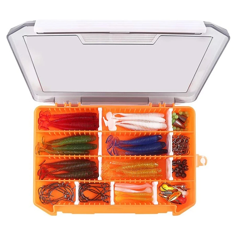 

Fishing Bait Bass Lures Kit Fishing Accessories Set Tail Bait Lead Sinker Crank Hook Fishing Gear Kits with Storage Box