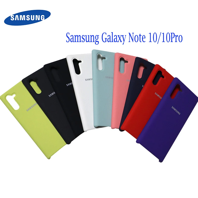 Оригинальный чехол для Samsung Note 10 Plus из жидкого силикона с шелковистой мягкой