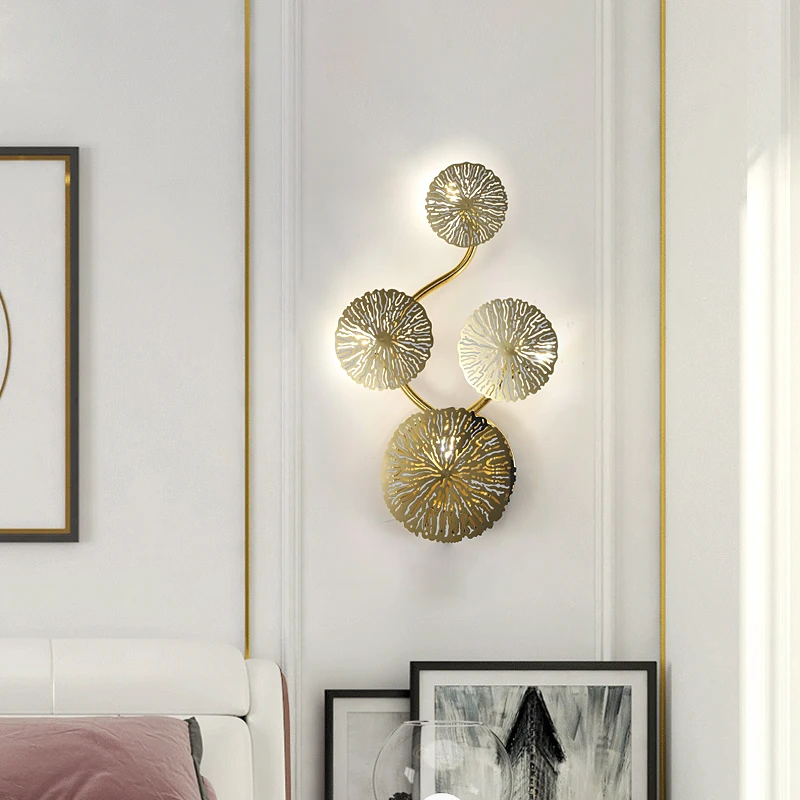 FKL современный настенный светильник s в виде листьев лотоса настенные