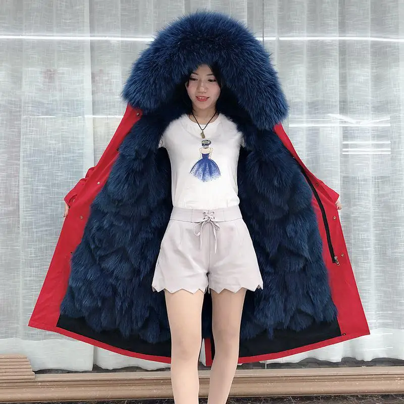 

Women winter coat 2020 new long fox hind leg hair lining overcomes the warm fashion of detachable jacket