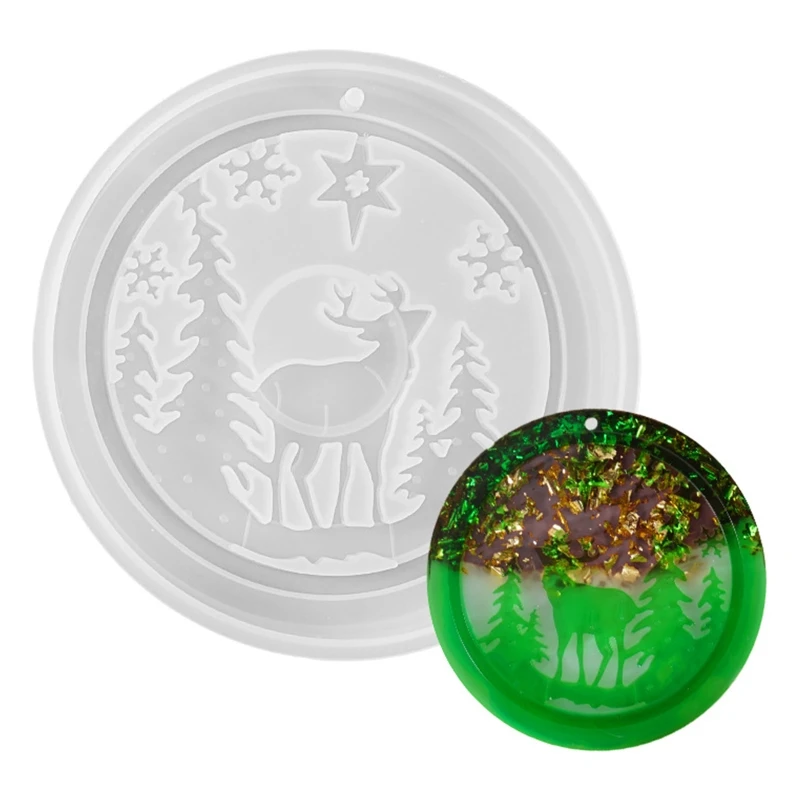 

6Pcs Christmas Theme Listed Pendant Decorations Casting Silicone Mould DIY Crafts Jewelry Crystal Epoxy Resin Mold