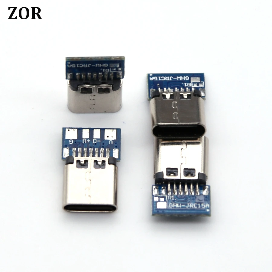 5 шт. USB 3 1 Тип C разъем 14 Pin гнездо сосуд через отверстия PCB 180 вертикальный щит USB-C |