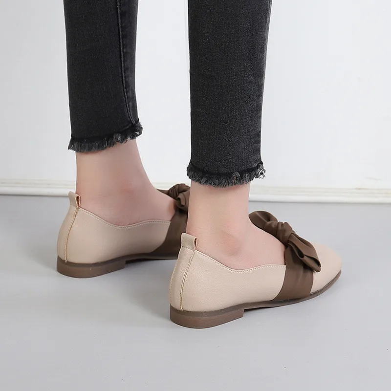 New Spring Autumn Fashion Women Flat Shoes Round Toe Oxford Shoes Woman Soft Leather Woman Flats Casual Women's Shoes Loafers