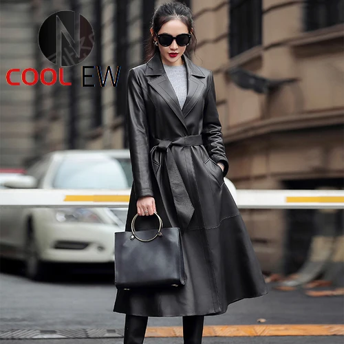 

Ptslan Women's Genuine Sheepskin Leather Jacket Coat New Fashion Good Quality P7007