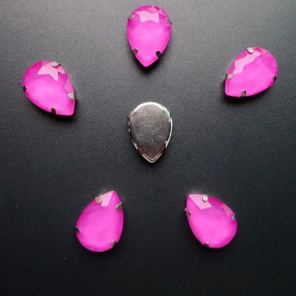 A21 Fuchsia Серебряные когти настройки 7x10 10x14 13x18 мм желе конфеты и AB цвета стекло кристалл капли пришить стразы свадебное платье diy отделка - Цвет: A21 Fuchsia