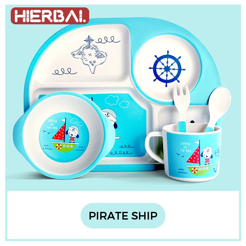 Бамбуковое волокно Детская мультяшная посуда для еды обеденная тарелка